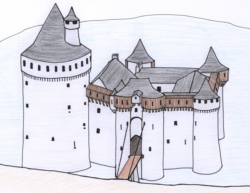 Reconstitution possible du château au XVè siècle